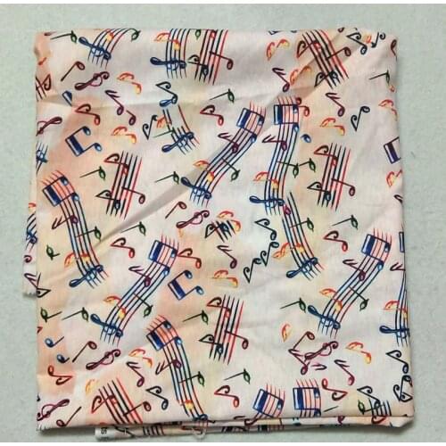 50x105cm Colorful Music Note Printed Cotton Fabric Musical Note Fabric Patchwork Cloth Bag Home Decor