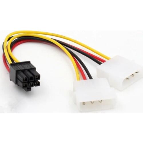 6Pin SATA to 4Pin Power Cable Adapter Connector 6P PCI-E PCI Express Adapter Graphics Video Card for PC wholesale