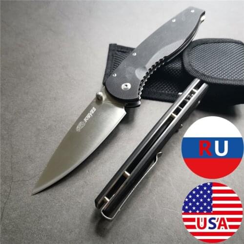 9" 57-58HRC Knives G10 handle hunting survival knife 7CR15MOV blade pocket folding knife fishing mountaineering EDC tool