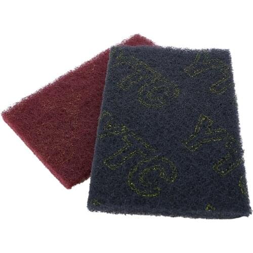 20Pcs Grey/Red Abrasive Finishing Fine Scotch Brite Pads Hand Sanding Grinding Pad For Industry Kitchen Cleaning Tools