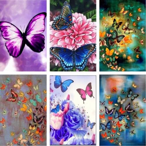 Butterfly Diamond Painting Animal Full Round Diamonds Embroidery Wall Decoration Craft Kit Home Decor Cross Stitch 5D DIY