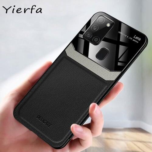 Cases For Samsung Galaxy A21S Case Shockproof Bumper PU Leather Plexiglass Back Cover For Samsung Galaxi A21S A21 S Phone Cases