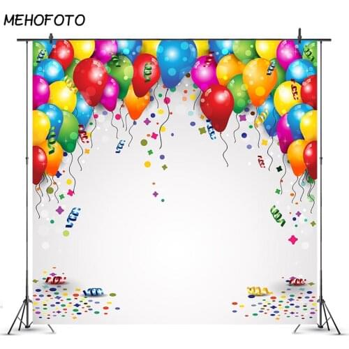 Neoback Birthday Balloons Backdrops for Photography Family Party Decor Baby Portrait Poster Photographic Background Photo Studio
