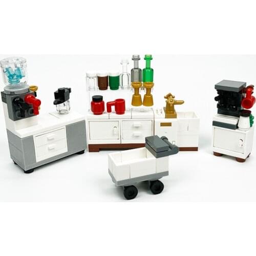 MOC Blocks Parts for Children DIY Toys Accessories City Building Bricks House Furniture Kitchen Set for Kids Educational Gifts