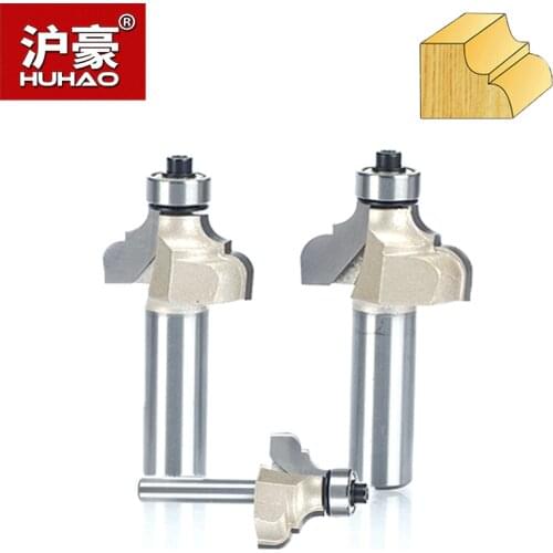 HUHAO 1pc Double Roman Ogee Router Bit 1/2" 1/4" Shank Woodworking Router Bits For Wood CNC Classical Bit Endmill