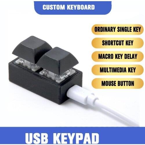 USB Keypad Two Keys 2 Keys Audio Game Keyboard Copy And Paste Keys Mechanical Custom Shortcut Keys Mini Keypad