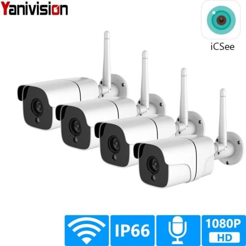 Wireless Security Camera System 1080P IP Camera Wifi SD Card Outdoor 4CH Audio CCTV System Video Surveillance Kit Camara