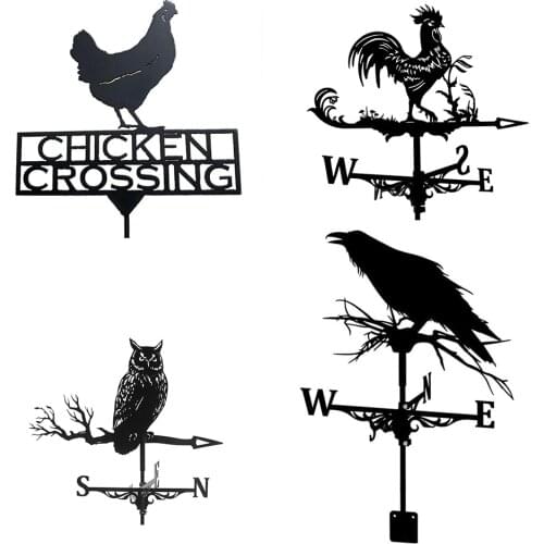 Farmhouse Weather Vane Roof Mount, Wind Direction Indicator Kit Outdoor Metal Bracket Weather Vane