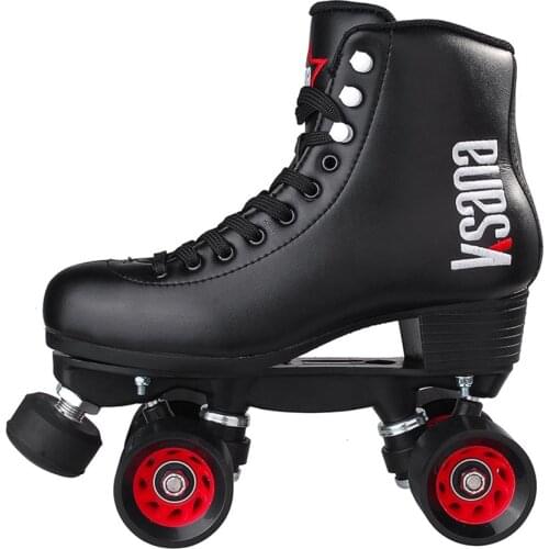 Ksana Speed Roller Skates Microfiber Leather Breathable Boot 4 Wheels Double Line Skating Shoes Professional Quad Patines