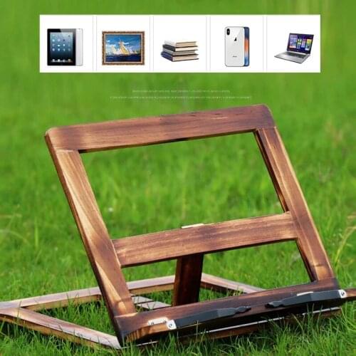 EASY-Foldable Wooden Book Tablet Pc Support Stand Faldstool Reading Bookshelf