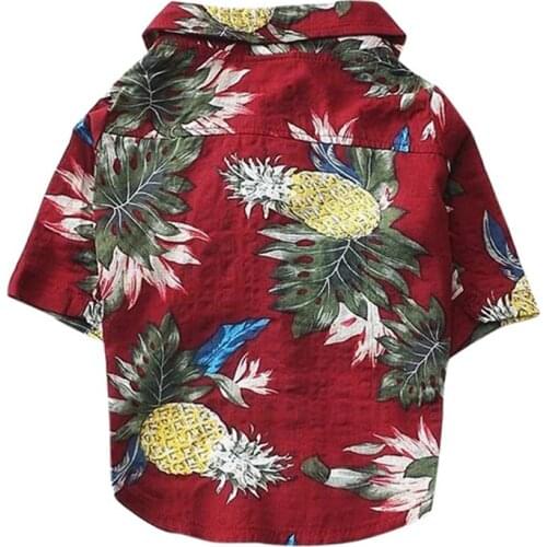 Summer Beach Clothes Vest For Cats Dogs Clothing Dog Shirts Clothes Floral T-Shirt Hawaiian For Small Large Dog Chihuahua