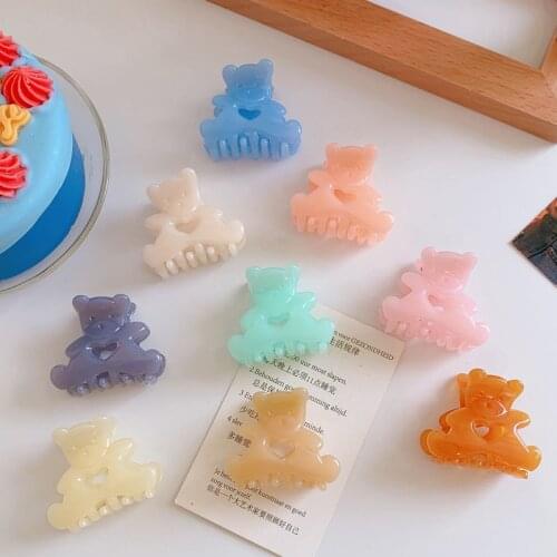 HOT Korean Kawaii Bear Hair Clip Claw Clamp for Women Girls Kids Hairpin Crab Headband Hair Washface Accessories Headwear