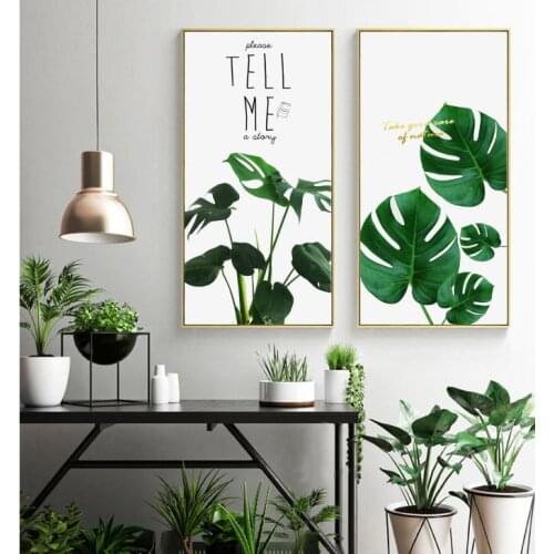 Hot Sale Nordic Plant 2 Pieces/Set Print Poster Unframed Painting Canvas Art HD Picture Living Room Decor Best Gift
