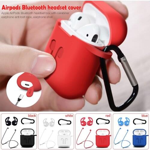 Soft Silicone Cases For Apple Airpods 1/2 Cases Wireless Bluetooth Headphones Cover With Lanyard For Apple Airpods Charging Box