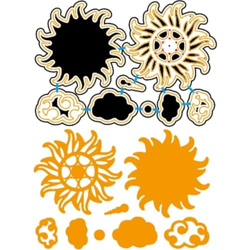 Sun Clouds Set Metal Cutting Dies Stencils for DIY Scrapbooking Decorative Crafts Embossing Paper Cards Making New 2018 Diecut