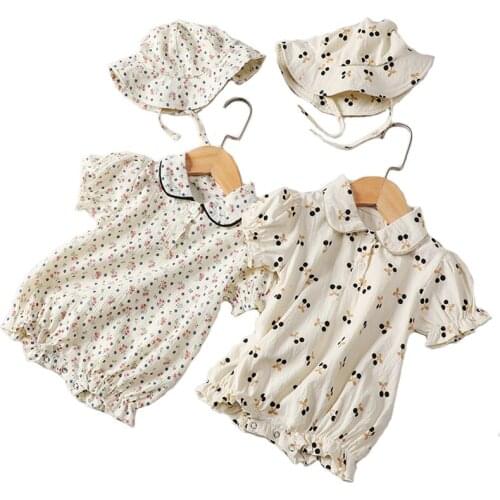 Summer 2020 New 0-3Yrs Newborn Baby Romper Boys Girls Baby Clothes Floral Cotton Baby Rompers Infant Baby Girls Jumpsuit