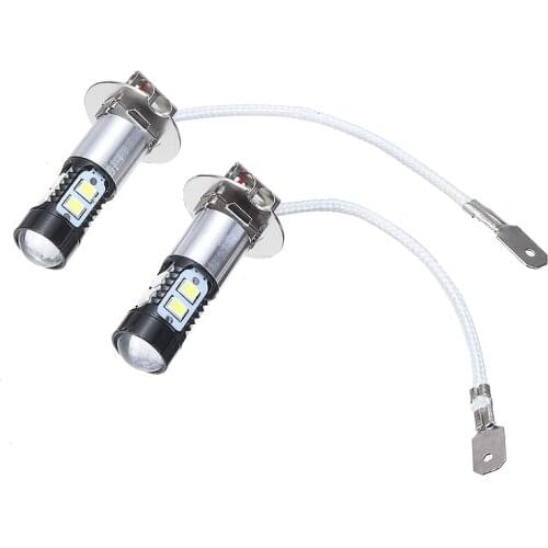 New Arrival 2pcs H3 12V 55W LED Fog Light Bulb Car Super Bright Replacement Lamp 6000K White for Car Light Sources