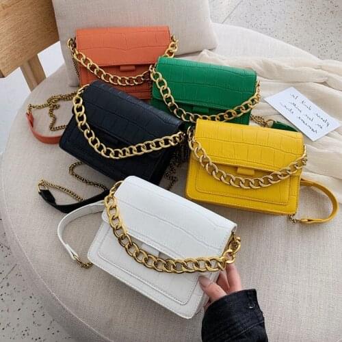New Fashion women tote bags PU Leather crocodile handBags Shoulder crossbody Bag with chain