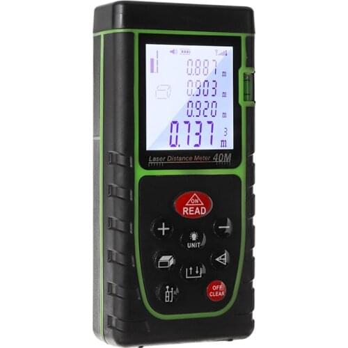 New 40m Laser Distance Meter Machine Handheld Digital Laser Distance Tool Infrared Measuring Instrument LCD Display Back Light