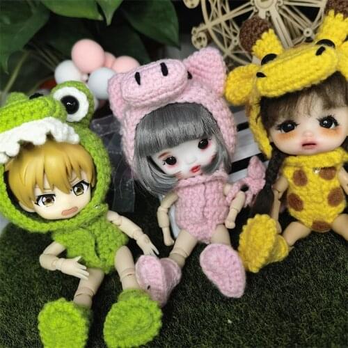 HOUZIWA OB11 Doll Clothes Dinosaur GSC 1/12 BJD Doll Knitted Suit