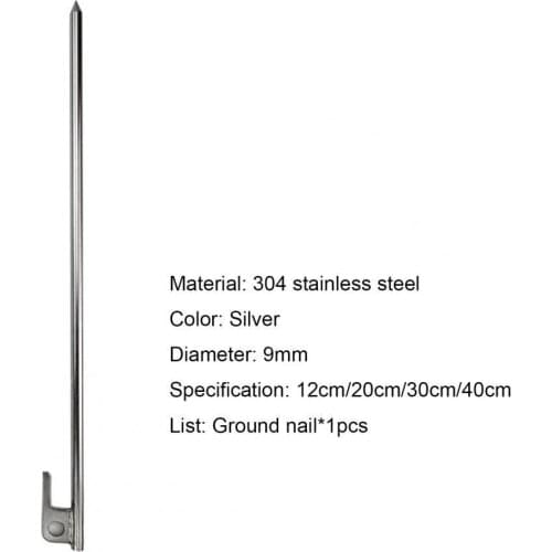 Multi-size stainless steel tent nail camping hiking equipment outdoor travel tent sand accessories tent pile awning pole frame