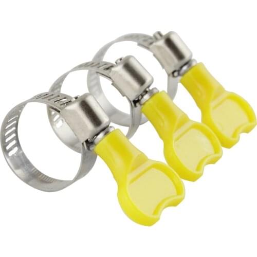 6pcs Strong butterfly Hose Clamp Plastic Handle Stainless Steel Homebrew Pipe Clamp Fit for 6mm O.D ~ 29mm O.D Tube