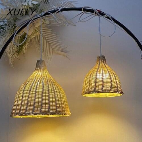 New wedding props wedding room ceiling decoration chandelier restaurant hot pot restaurant tea house bamboo rattan lampshade