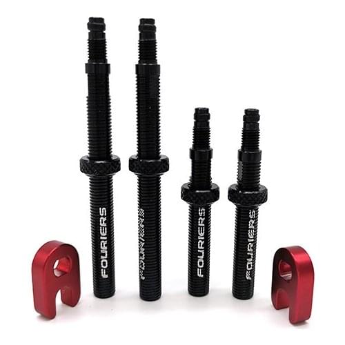 Fouriers VL-PE008 CNC Aluminium Alloy Tubeless Presta Valve Extension Extender with nut 40mm 60mm Removable Valves