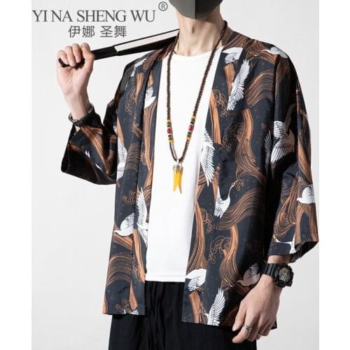 Spring Summer Japanese Traditional Haori Samurai Oriental Yukata Clothing High-Quality Daily Street Costume Sun Protection Coat