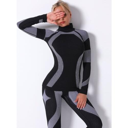 Womens Fitness T-shirts 2021 Clothing Gym Shirt Female Seamless Sports Top Sportswear Sports Wear for Women Long Sleeve T-shirt