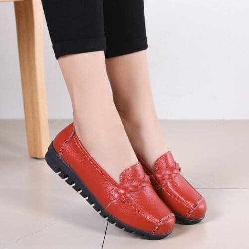 Four Seasons Womens Shoes Moccasin Shoes Fashion Casual Loafers Shoes Breathable Platform Shoes Simple Widening Walking Shoes
