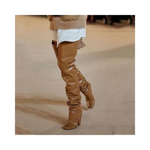 Winter Patent Leather Sexy Over The Knee Long Boots Thin High Spike Heel Boots Platform Women Shoes Zapatos De Mujer Botas 2021