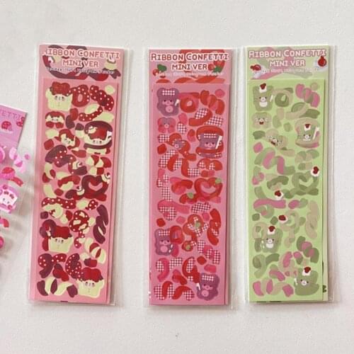 1 Sheet Bear Pattern Scrapbook Sticker Easy to Stick PVC Hand Account Laser Stickers Office Accessories