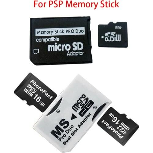 10pcs/lot Memory Card Adapter Micro SD TF to Memory Stick MS Pro Duo For PSP Card White And Black