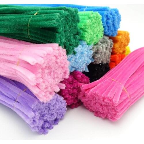100pcs 30cm Chenille Stems Pipe Cleaners Kids Plush Educational Toy Colorful Pipe Cleaner Toys Handmade DIY Craft Supplies