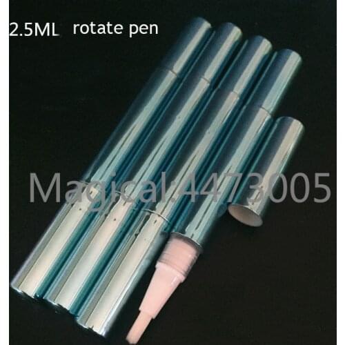 30pcs/lot 2.5ml Empty DIY Blue DIY Lip Gloss Lip Balm automatically rotate pen eyelash growth liquid rotating bottle refillable