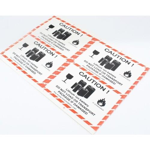 400Pcs/ Lot 5.5*9cm Self Adhesive Seal Lithium Ion Battery Caution Sticker Warning Labels Sensitive Device Reminder