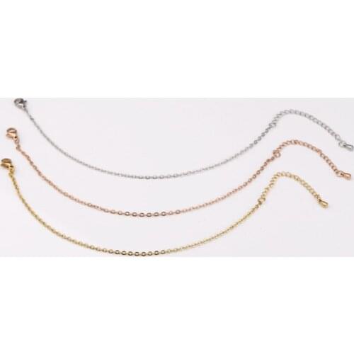 5pcs 316L Stainless Steel 2mm Width Rolo Link Bulk Chain 15+6cm Length for DIY Adjustable Bracelet Chain Jewelry Making Crafts