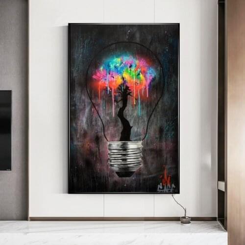 Abstract Graffiti Artwork Wisdom Light Up The World Canvas Posters and Prints Modern Street Art Paintings Home Cuadros Pictures