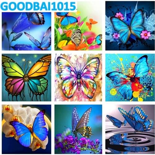 DIY 5D Diamond Painting Full Drill Cross Stitch Kits Diamond Mosaic Embroidery Flower & Butterfly Home Decoration