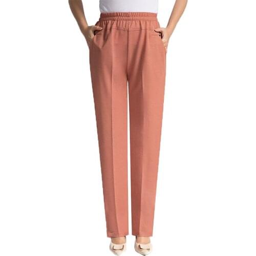2020 New Mother pants women summer casual Loose Straight trousers Middle-aged Elderly Female Elastic waist Plus Size pants 5XL