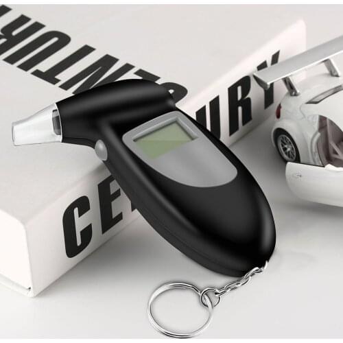 Digital Alcohol Breath Tester With LCD Display Mouthpieces Analyzer Detector Test Keychain Blow Test Device