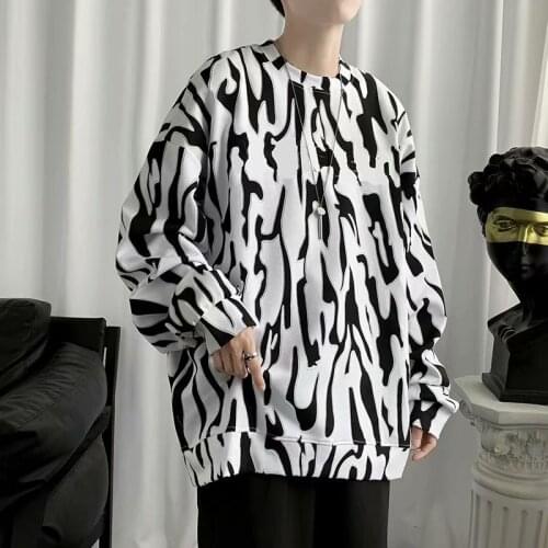 Leopard Graphics Oversized T-shirts Japanese Streetwear Harajuku Long Sleeve Tops Vintage Mens Womens Shirt Gothic Clothes