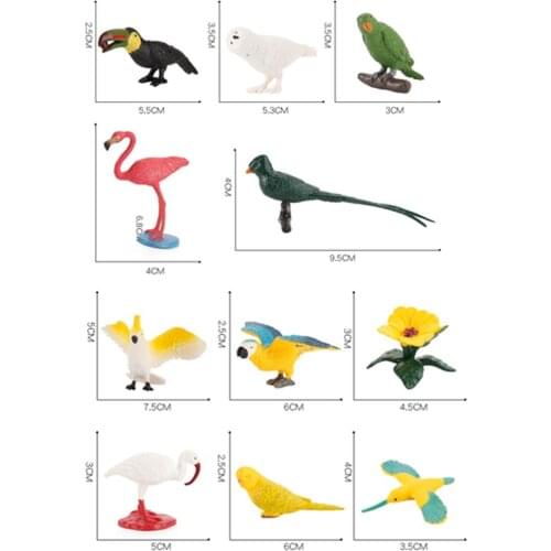 Toy Mini Bird Model Set Snow Parakeet Simulation World Toy Model