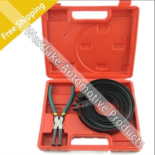 Piston Ring Compressor Cylinder Installer Ratchet Pliers 13pcs bands Tool Set 62~145mm