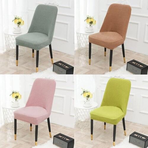 Curved Back Spandex Chair Cover Home Seat Covers Stretch European Hotel Polar Fleece Kitchen Dining Chair Protector Slipcover
