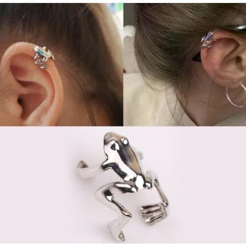 2020 Fashion Frog Ear Cuffs Siliver Ear Cuff Clip Earrings For Women Earcuff No Piercing Fake Cartilage Earrings