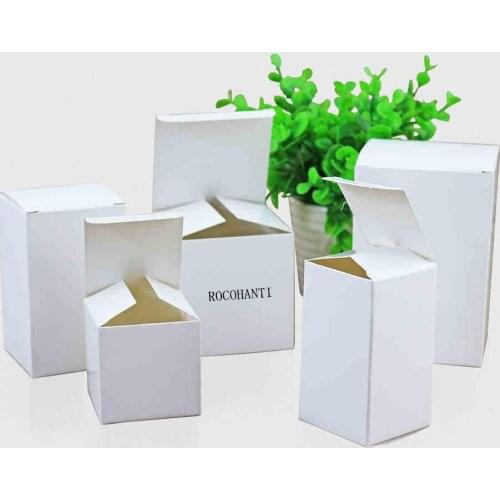 50PCS Carton Kraft Paper Box Party Wedding Favors White Gift Box Candy Box Gloss Open Lid 20 sizes Custom LOGO Printed Accept