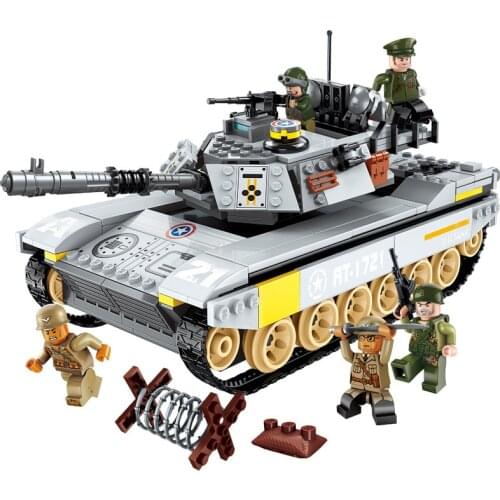 482PCS Enlightenment Building Blocks 1721 Battlefield Series Overlord Tank Childrens Toy Boy Assembled Military Model Gift