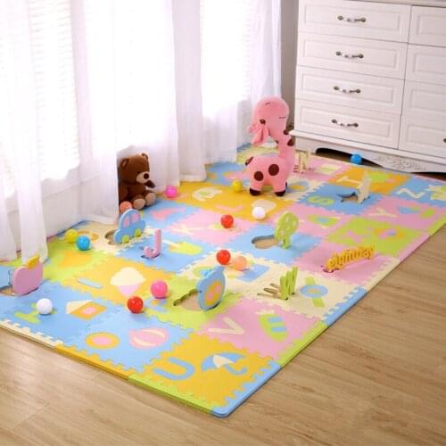 Lovely children climbing pad puzzle cartoon baby crawling safety mat with fence Size 30*30cm*1.3cm thickness